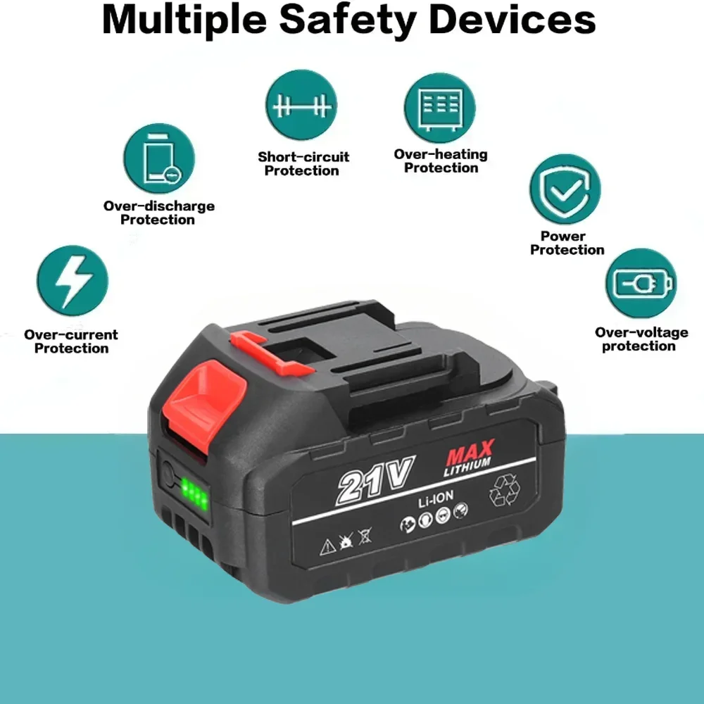 Akumulator litowo-jonowy 21 V 20 V 18 V o dużej mocy ze wskaźnikiem pojemności do elektronarzędzi Makita BL1830 BL1840 BL1850 — zdjęcie produktu 5
