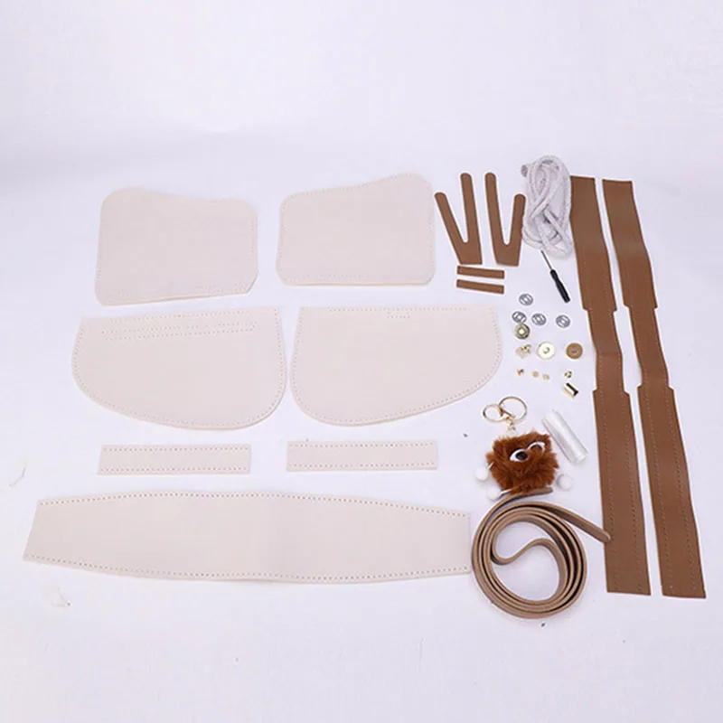 1Set DIY Leather Craft Accessories Shoulder Bag Hand Sewing Template With PU Leather Semi-Finished Material Tool