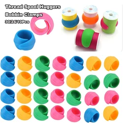 10/24/30Pcs Thread Spool Huggers Bobbin Clamps Silicone Thread Holders For Sewing Machine Bobbin Small Clips Sewing Accessories