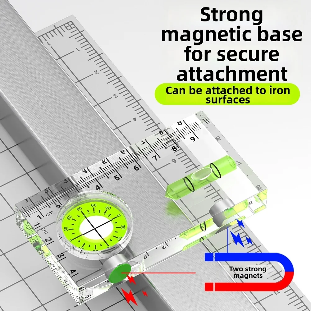 1pc Level Ruler  For Acrylic FOR MINI Level With Strong Magnet Horizontal Vertical Angle Measuring Tools