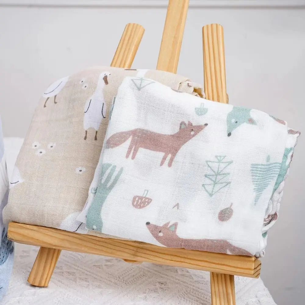 

Мягкое детское пеленальное одеяло с мультяшным принтом, дышащая детская накидка, спальный мешок, уютный двухслойный чехол для детской коляски для мальчиков и девочек