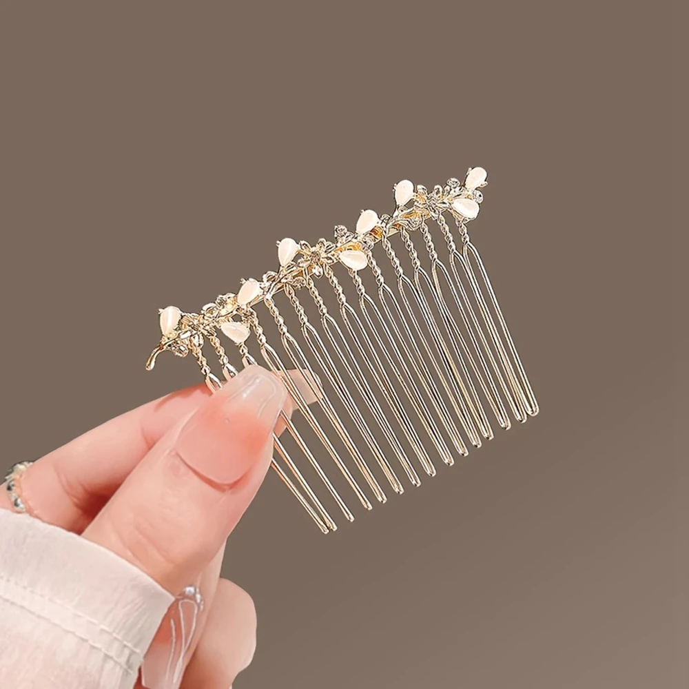 

Exquisite Hair Accessories Opal Stone Hair Clips Women Fashion Bride Headdress Hairpins Rhinestone Hair Combs Girls