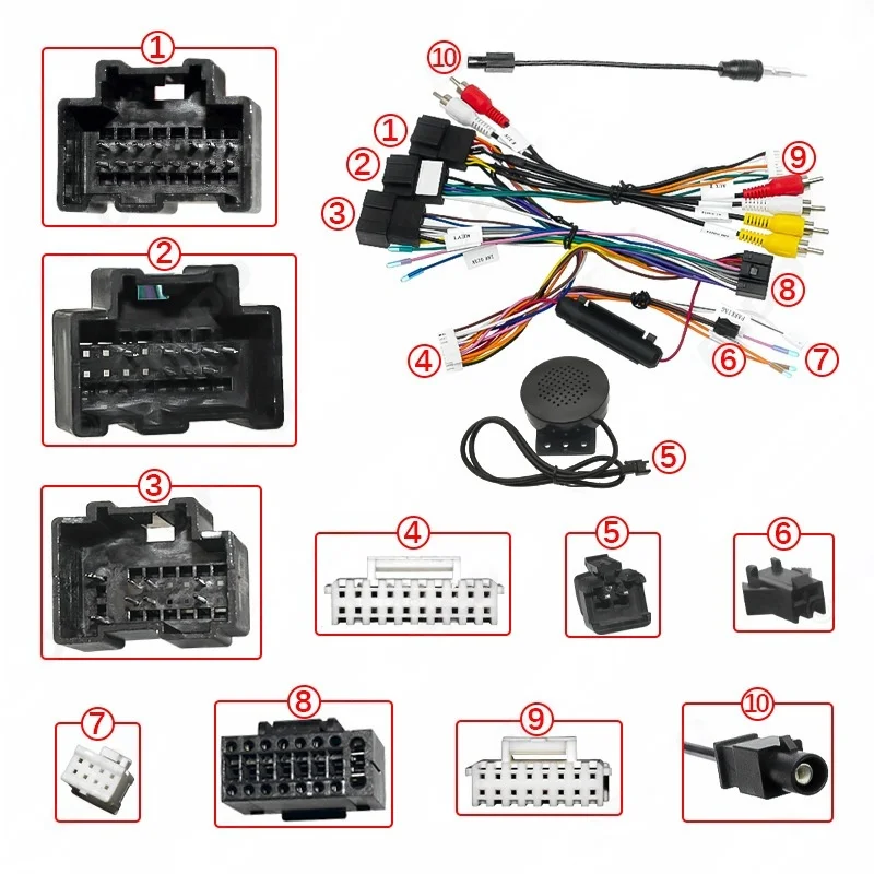 Car Wiring Harness Adapter Canbus Box Decoder For Chevrolet Tahoe Suburban GMC Yukon Android Radio Power Cable