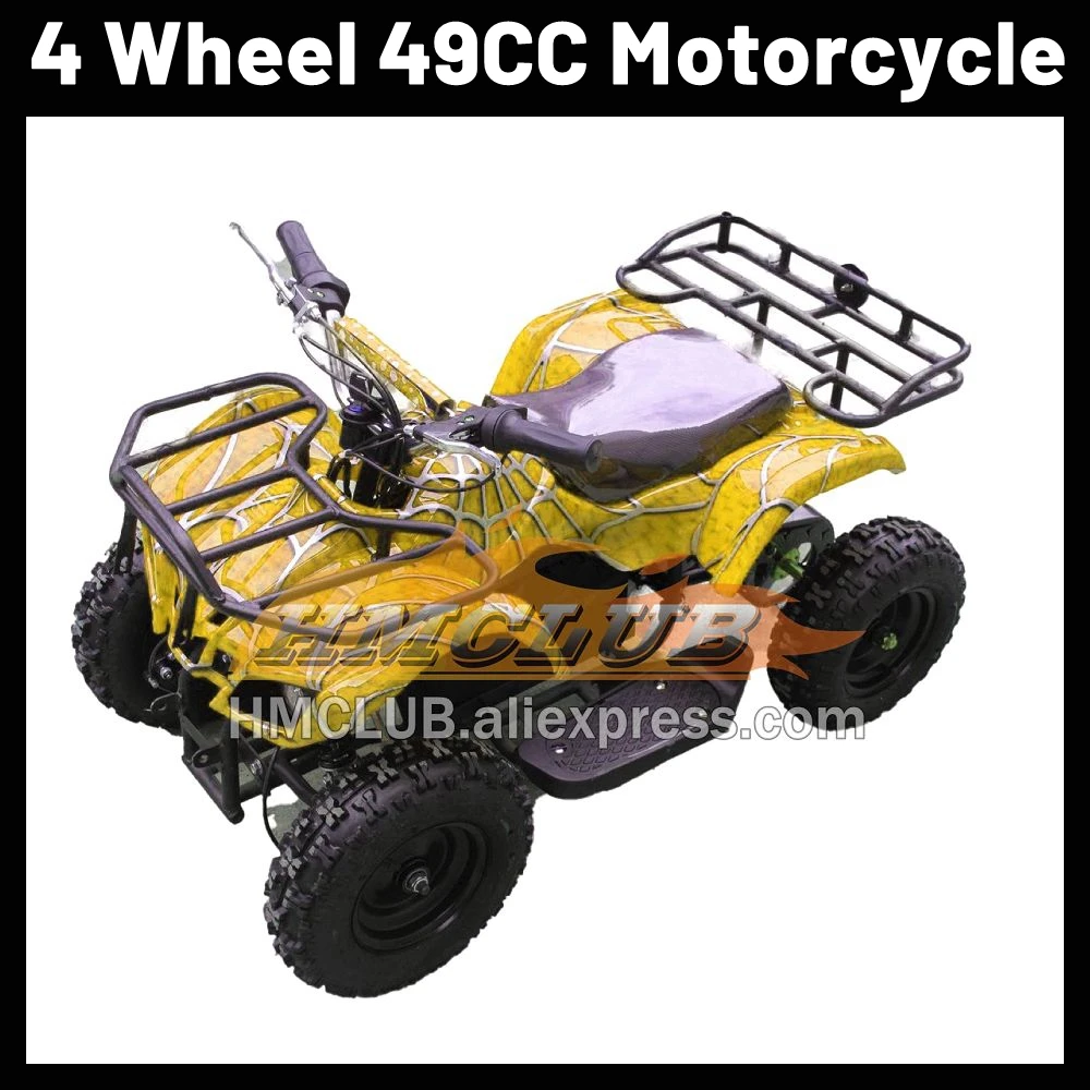 49CC 2 Stroke Gasoline Motorcycle Kid Adult Go Kart Frames Quad ATVS Amusement Rides 4 Wheel Beach Buggy Motorbike Birthday Gift