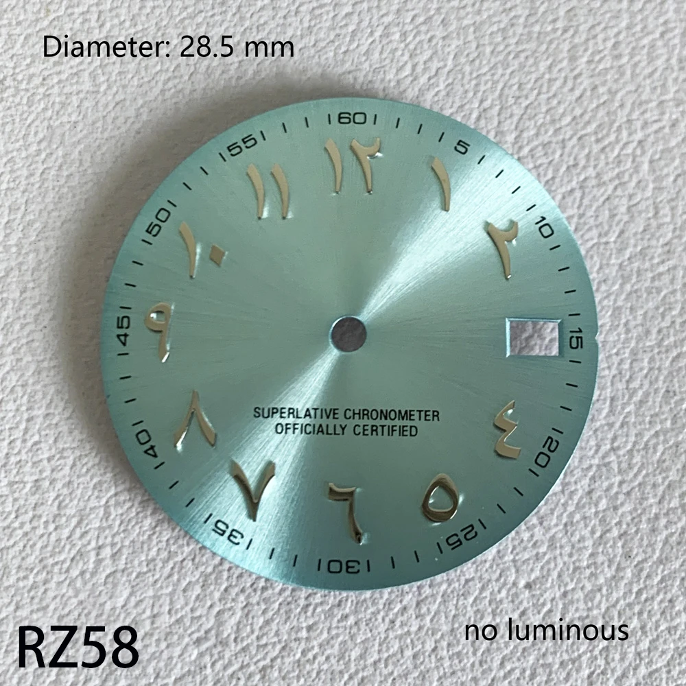 중동 아라비아 태양 패턴 다이얼, 외경 28.5mm, NH35/NH36/4R 무브먼트 기계식 시계 액세서리에 적합