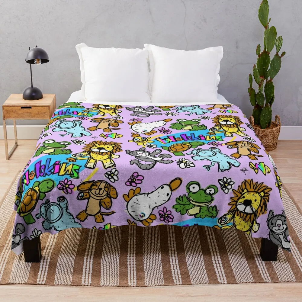 Cute and Sweet and Fun Webkinz Scribble Pals Throw Blanket Bed covers Fluffys Large Tourist Blankets