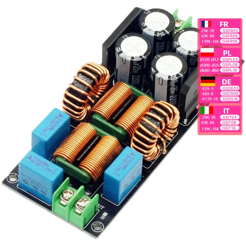 Nvarcher Power Filter Board Module EMI  AC Mains Purification HiFi Audio Noise  20A