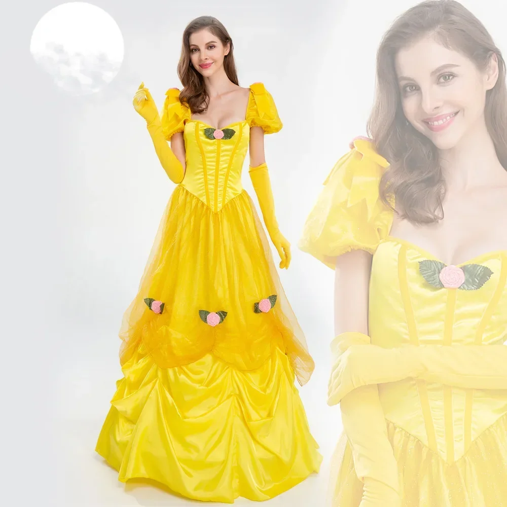 

Halloween Cosplay Belle Princess Adult Stage Costume