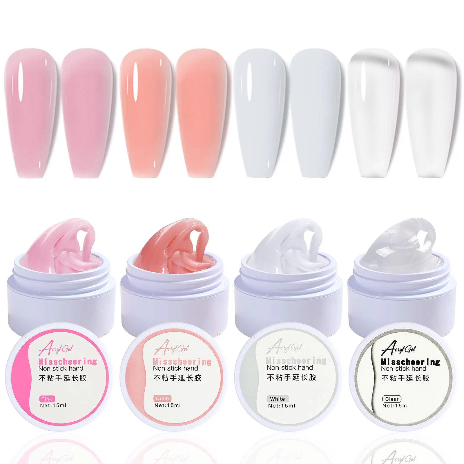 15g Nail Extension Gel Non Stick Hand Extension Adhesive 3D Hand Carved Shaping Prolong Gel Nail Polish Extension Nail Patches