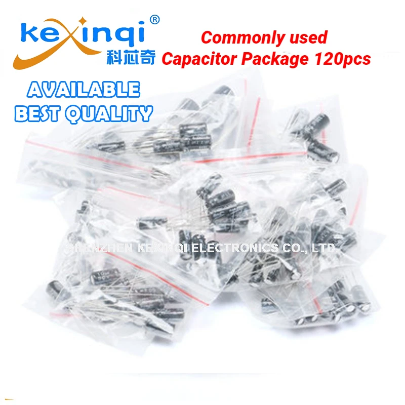 

(120pcs/pack)10V 16V 25V 35V 50V 63V 100V Aluminum Electrolytic Capacitor 10UF 22UF 33UF 47UF 100UF 220UF 470UF