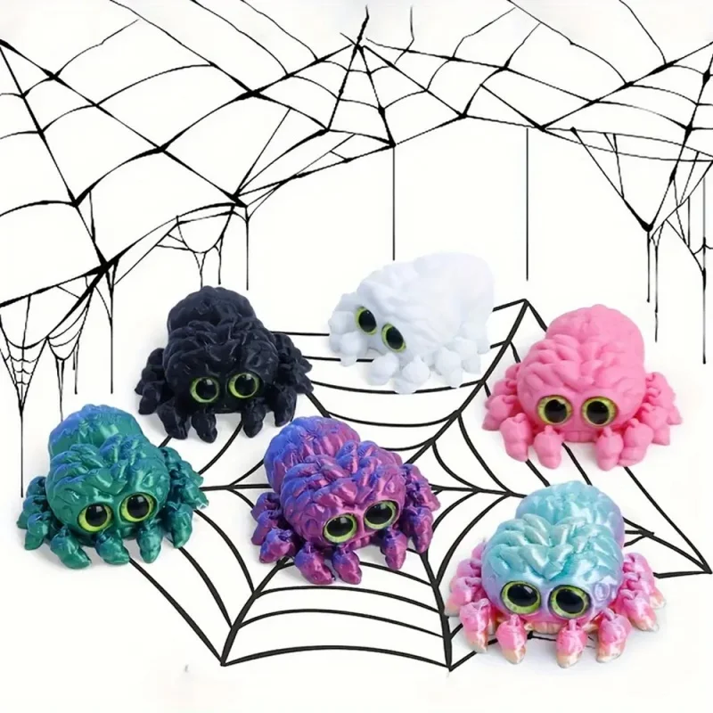 3D Printed toys Simulation Eyes Spider Figurine Multi-Joint Movable Fidget Toy Halloween Christmas Home Desk Decor Kids Gift