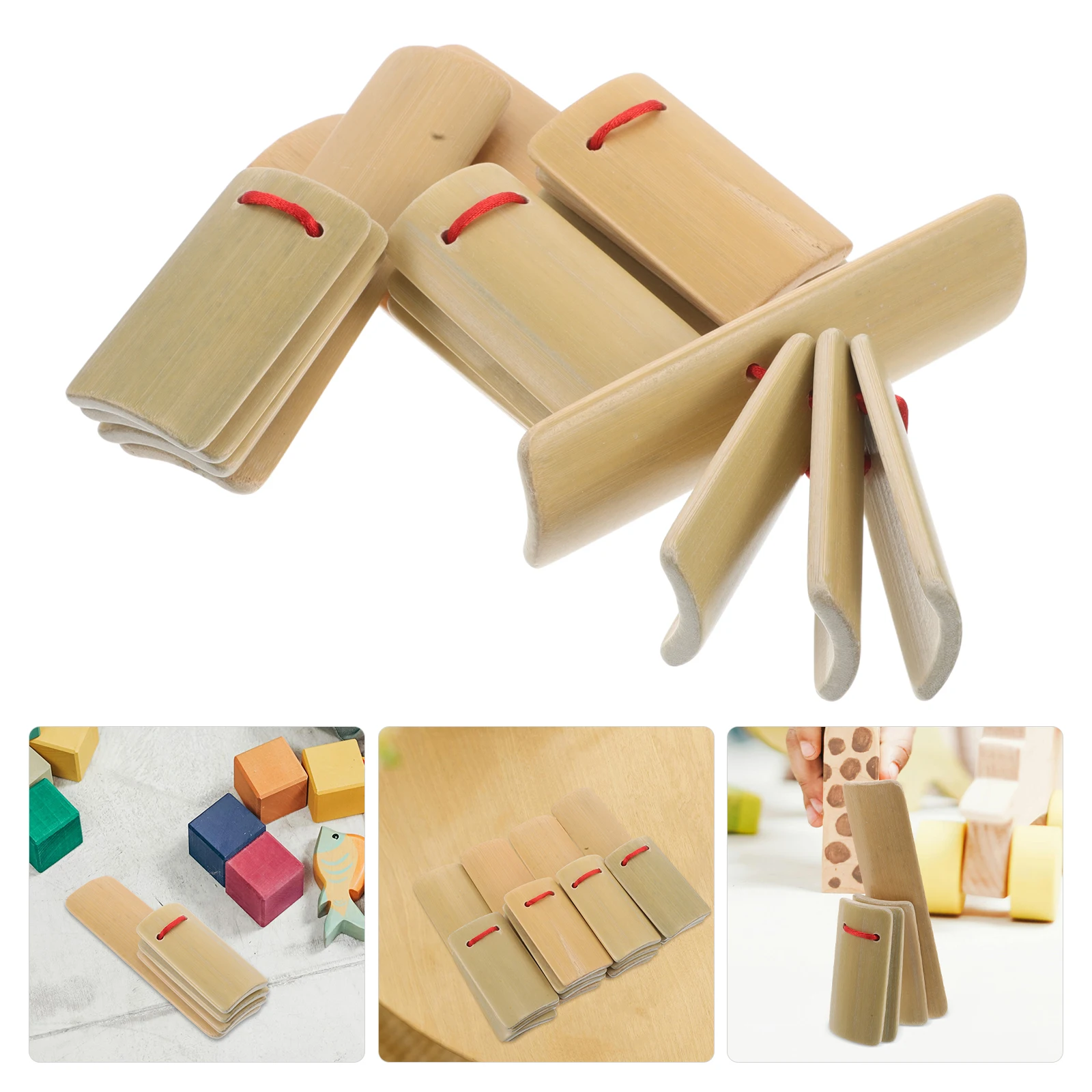 

4pcs Bamboo Clappers Traditional Chinese Kuaiban Musical Instruments For Finger Castanets Percussion Practice Hand