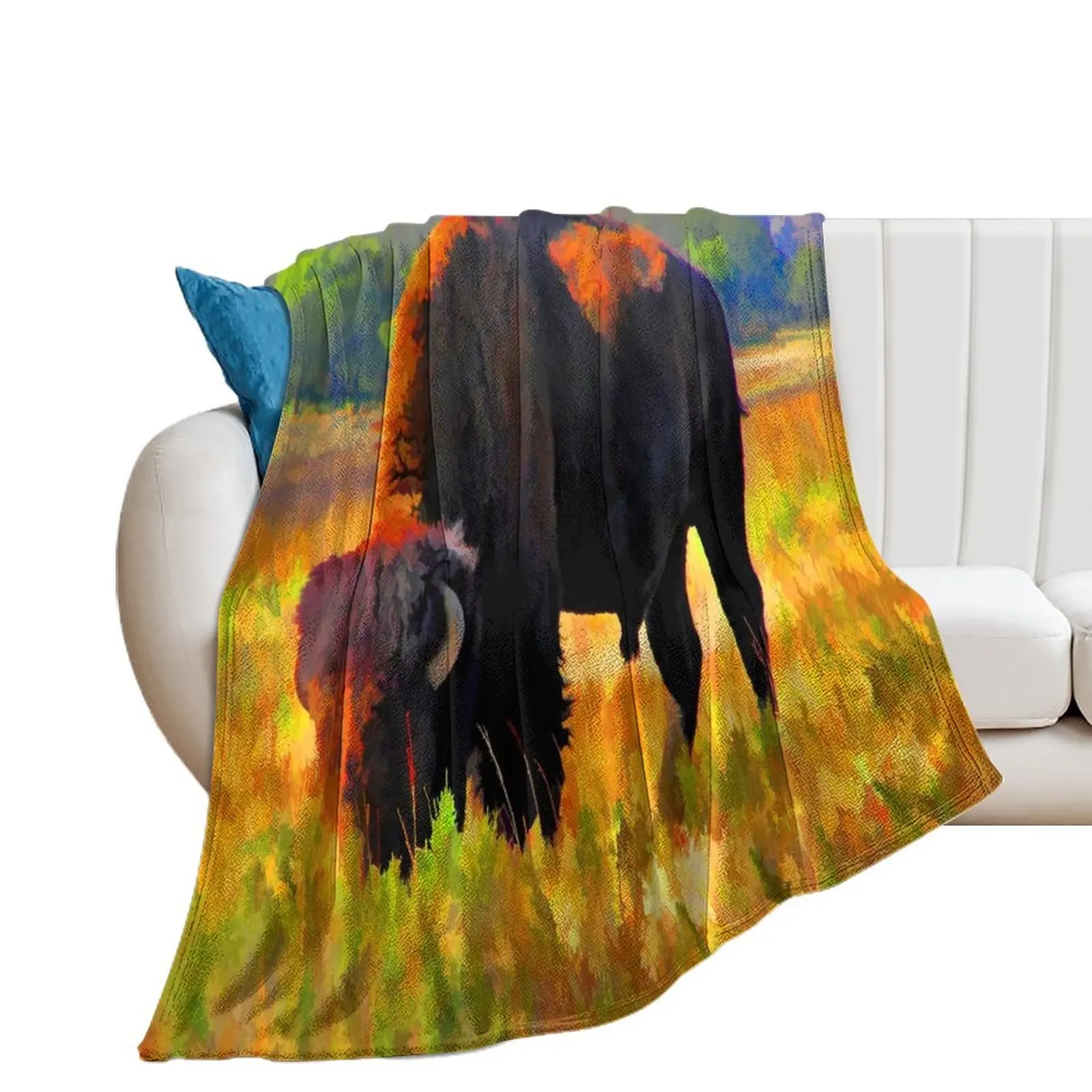 

Plains Bison Throw Blanket Sofa Throw Bed covers Luxury Thicken wednesday Blankets