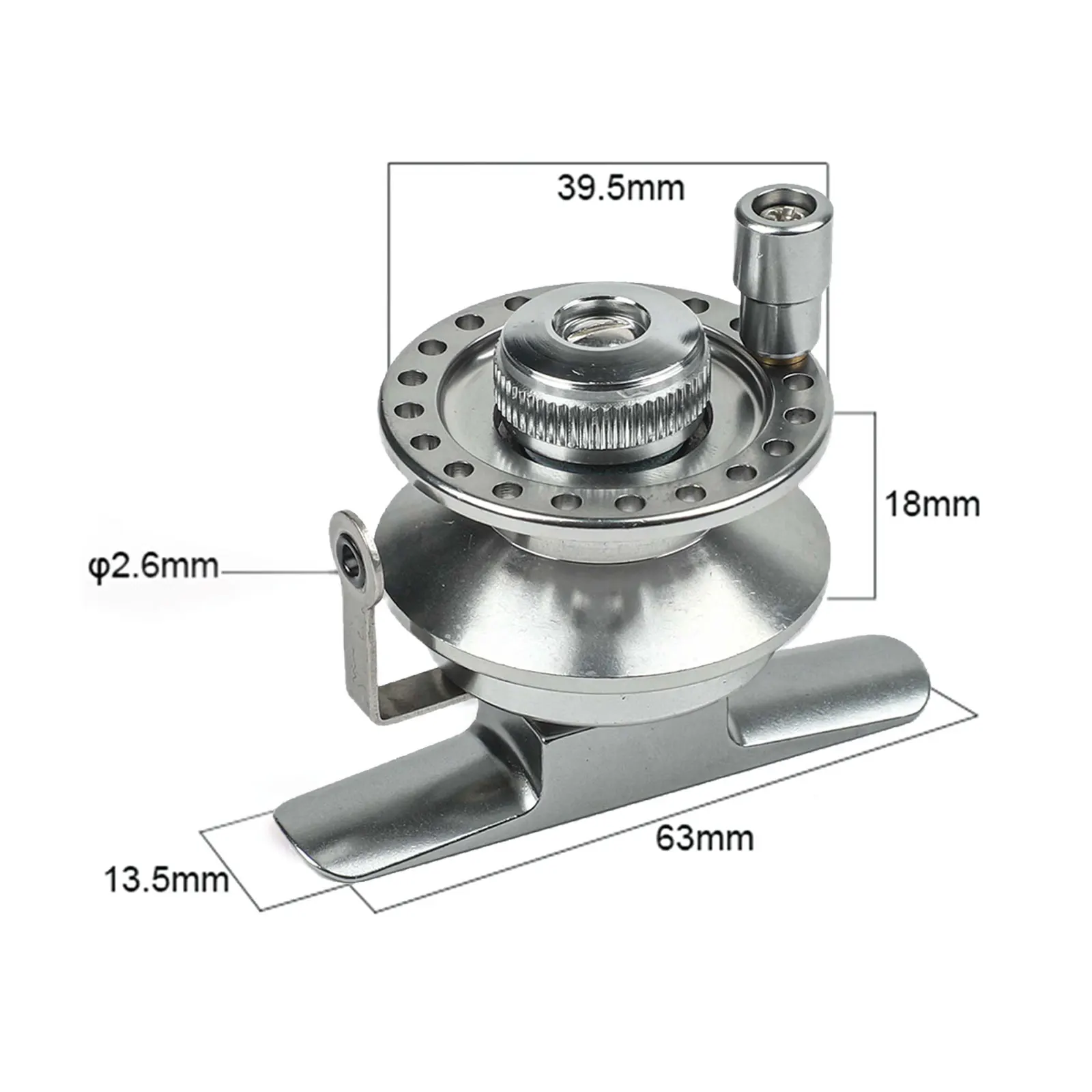 Fishing Reel Ice Fishing Reel Ring Sturdy All Metal Aluminum Alloy CNC Process for durable Right Hand Guide Druable