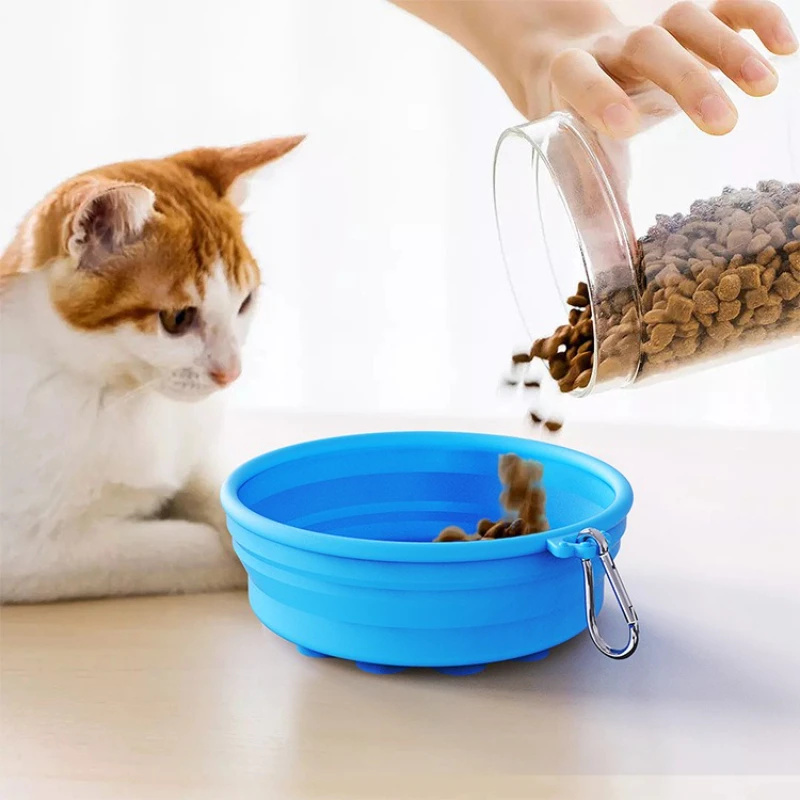 

Portable Silicone Pet Bowl - Collapsible Travel Dish for Dog/Cat Food & Water, Outdoor Feeding Essentials