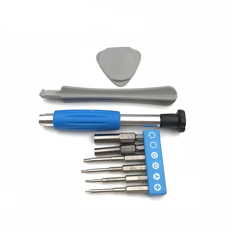 Conjunto de chave de fenda 9 em 1 kit de ferramentas de reparo 3.8 4.5 t6 t8 cruz três asas ferramenta de ferramentas para switch gb gba sp ne 3ds xl psp