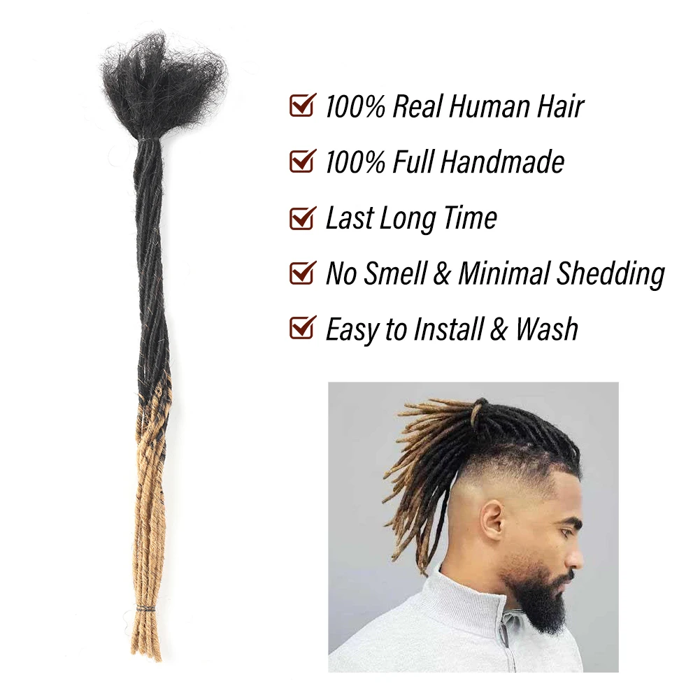 Microlocks intrecciati crespi da 0,2 cm T27 Dreadlocks Capelli umani vergini brasiliani 10 fili Estensioni Loc per capelli treccia all'uncinetto