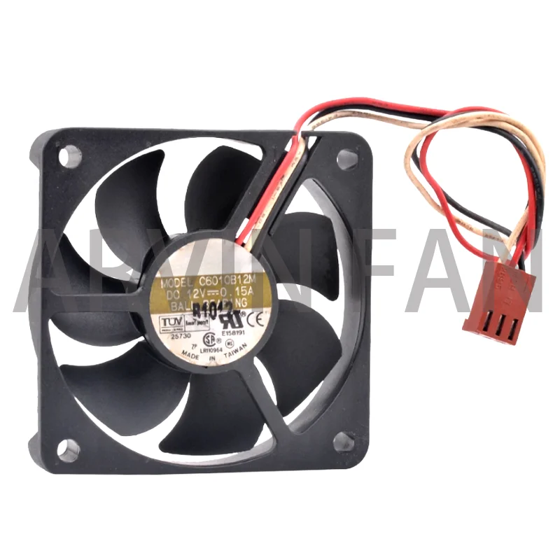 

C6010B12M 6 см 6010 12 В 0,15 А Измерение скорости на шарикоподшипнике Ультратонкий бесшумный вентилятор охлаждения процессора