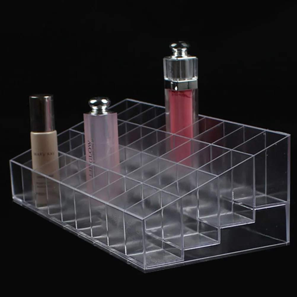 40 مساحة من البلاستيك الشفاف لأحمر الشفاه، حامل عرض متين مقاوم للطقس، تخزين المكياج، مكتب علوي #5