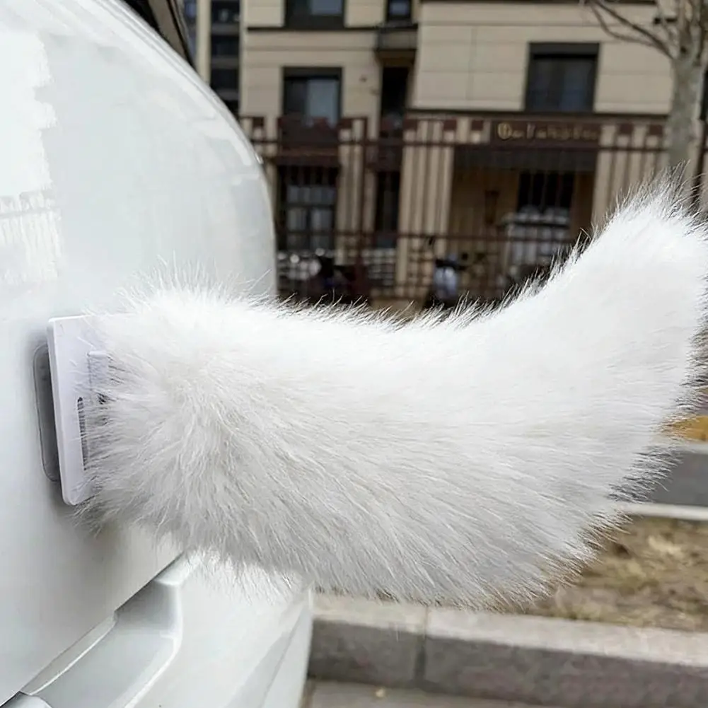 Cute Electric Wagging Plush Tail for Car Remote Control Moving Fox Tail Decoration Motorbike Cosplay Animal Tail Ornamental