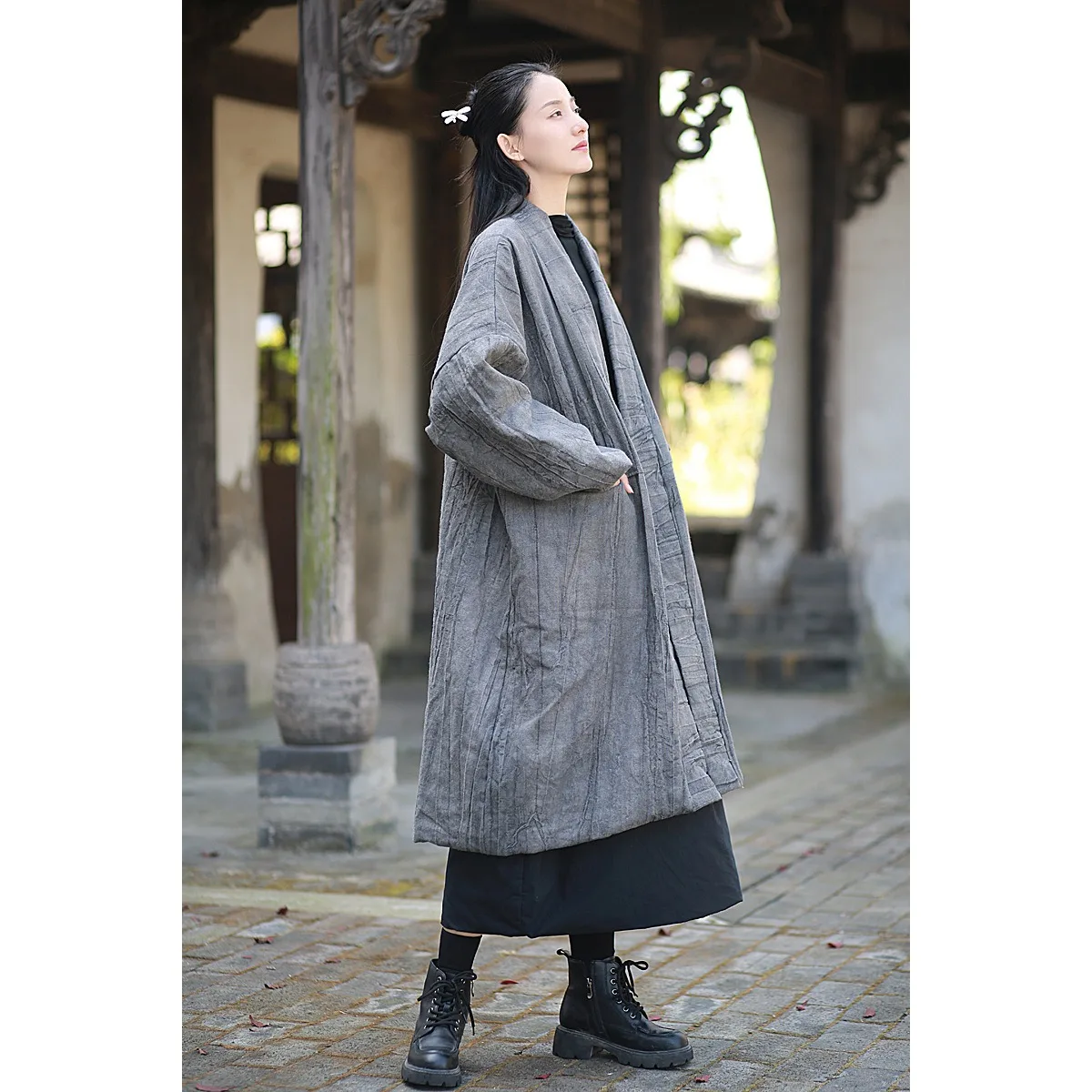 Abbigliamento donna di lusso in cotone e lino Cappotto in cotone trapuntato vintage letterario allentato originale Ramie Tie-Dye Capispalla fresco ispirato allo Zen