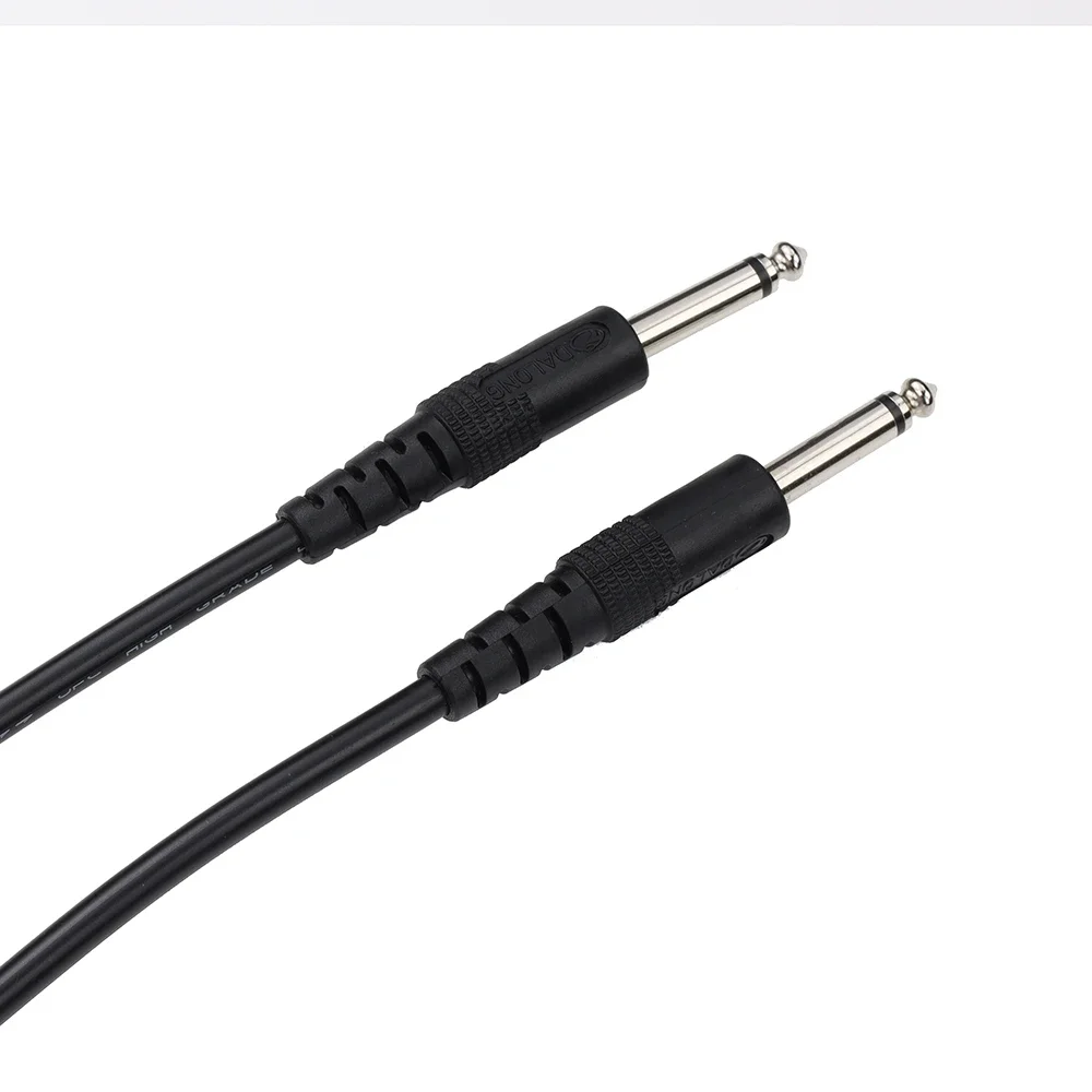 100 Uds 6,5 6,35mm a 6,35mm Jack Mono conector de Cable auxiliar para altavoz de guitarra mezclador de Audio DJ Cables de Cable de señal