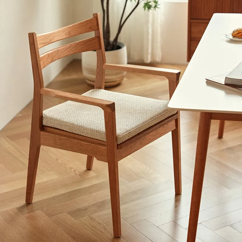 

Nordic all solid wood armchair Japanese cherry wood home dining