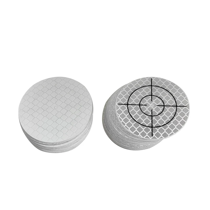 100pcs White Round Grid Reflector Sheet For Total Station Survey Geography Reflective Sticker  Size 20 30 40 50 60X60mm