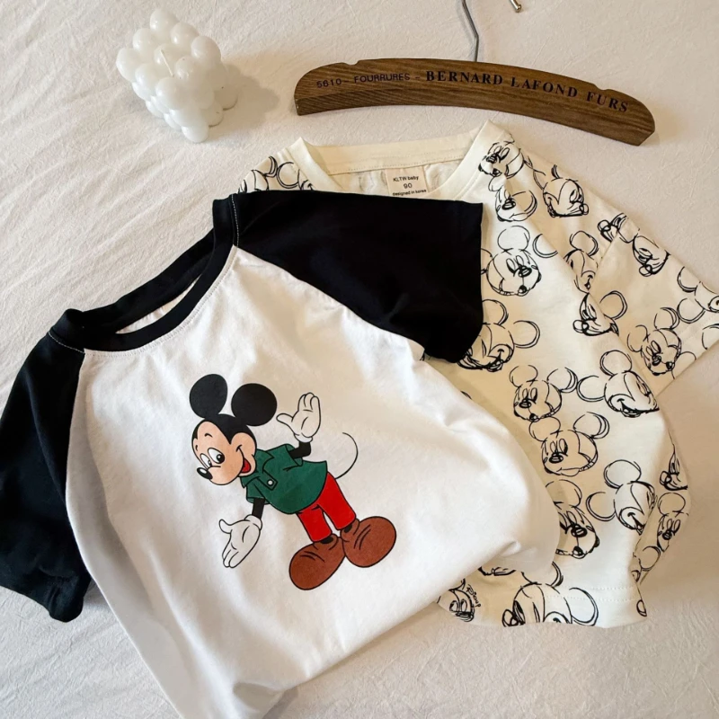 

Kids Long Sleeve Cartoon Tee, 2026 Summer Full Print Short Sleeve Top for Toddlers