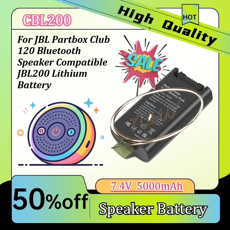 Replacement Battery for J B L Partbox Club 120 Bluetooth Speaker Compatible JBL200 Lithium Battery 5000mAh