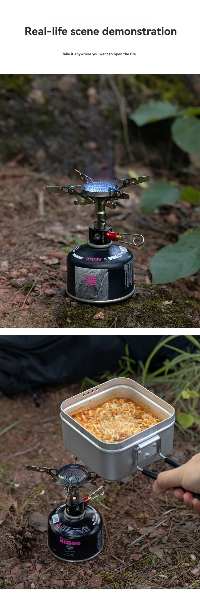 CAMPINGMOON BKXT-2-NE Titan-Raketenkocher 3300W Hochleistungs-Camping-Gaskocher mit 146 Auslässen und stabilem Druck – Detail 10