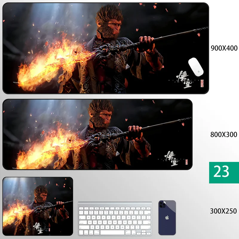 Anime peripherals Game Black Myth WuKong Mousepad Computer Laptop Extended Mouse Mats Large Rubber Keyboards