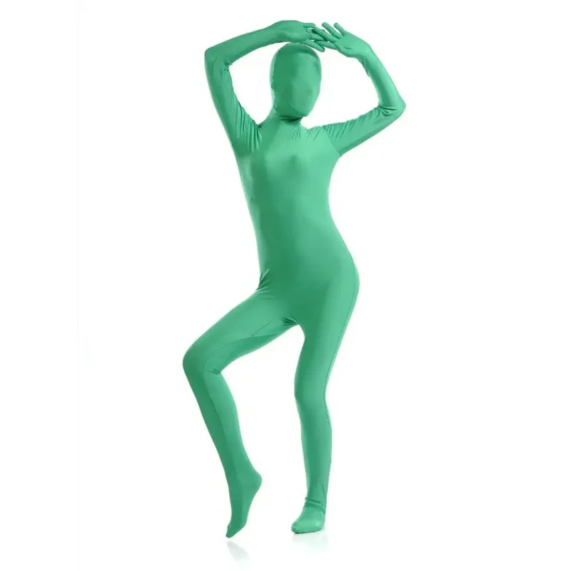 Kostum Zentai Kualitas Tinggi Pakaian Cosplay Seluruh Tubuh Setelan Kulit Kostum Halloween Catsuit Bodysuit Dewasa Uniseks