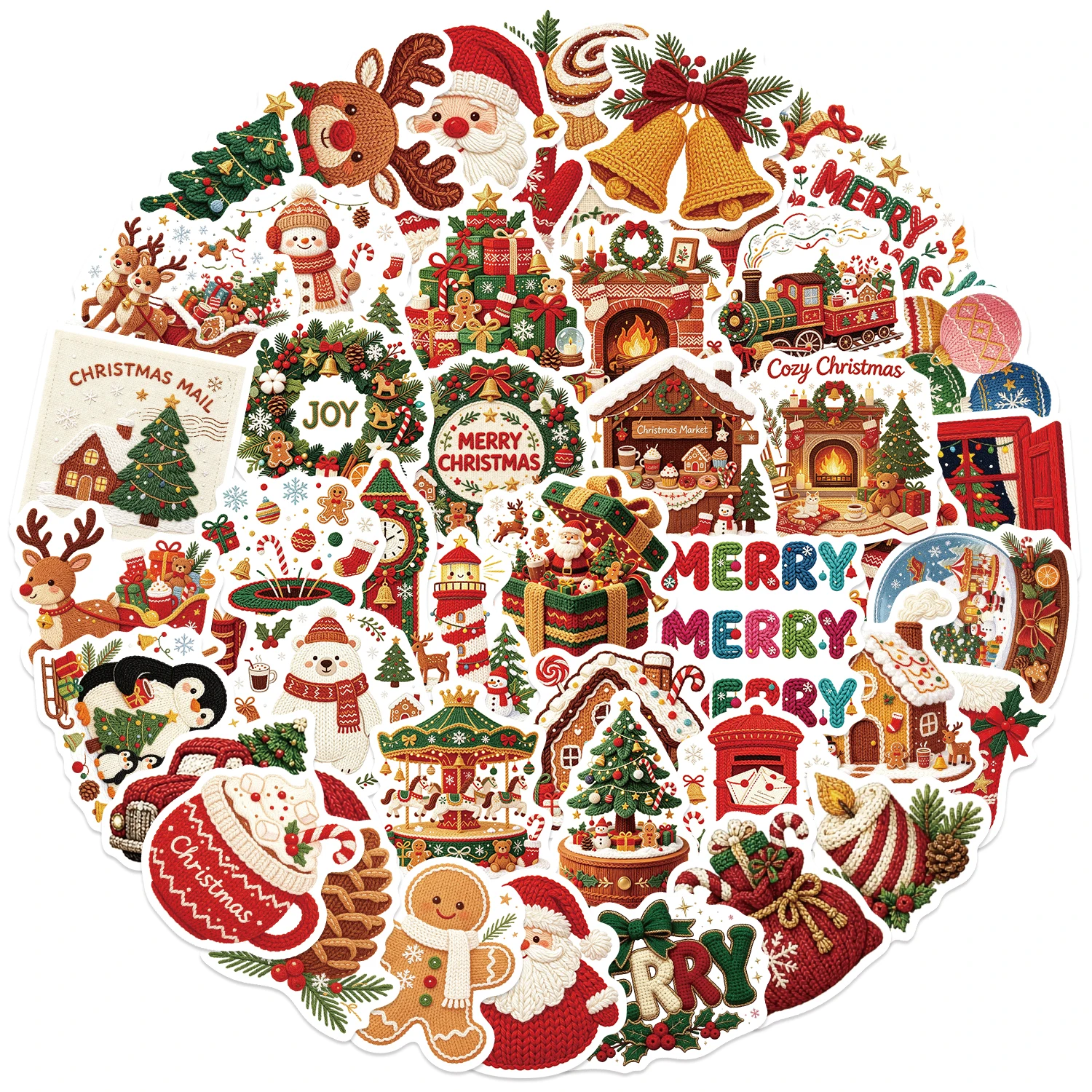 50 Stück Kawaii Cartoon Weihnachten Kunst ästhetische Aufkleber Pack für Kinder Spielzeug Tagebuch Laptop Scrapbook Dekoration Graffiti Aufkleber – Detail 12