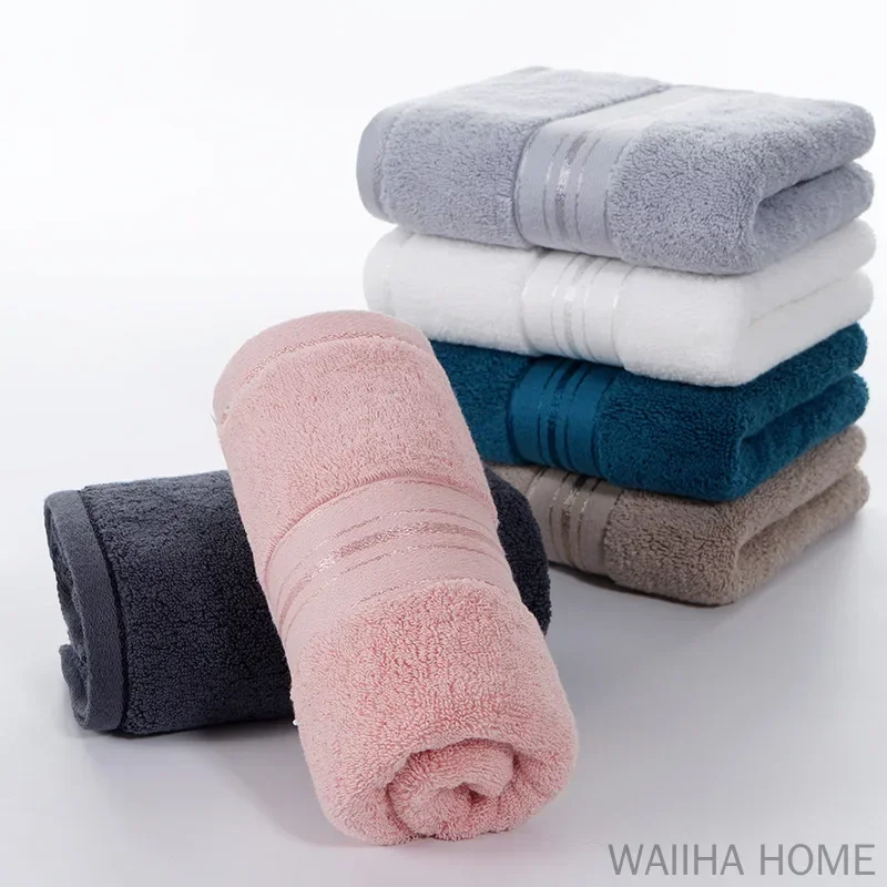 34x74cm Face Hair Towel Cotton Soft Absorbent Solid Blue Grey Towels Toalla For Kids Adults Home Hotel Bathroom Textile