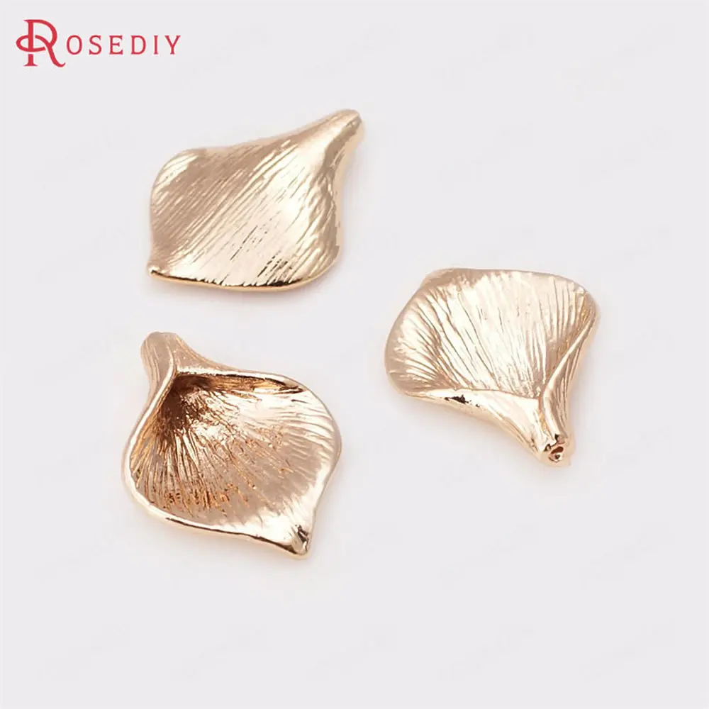 (D120)4 pieces 17x13mm High Quality Champagne Gold Color Plated Brass Lily Flower Beads Caps Tassel Caps Jewelry Accessories