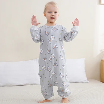 MICHLEY Lente Katoenen Slaapzak Baby Zak Cartoon Sleepsack Pyjama Lange Mouw Nachtkleding Voor Meisjes Jongens Kinderen 6 M-6 T