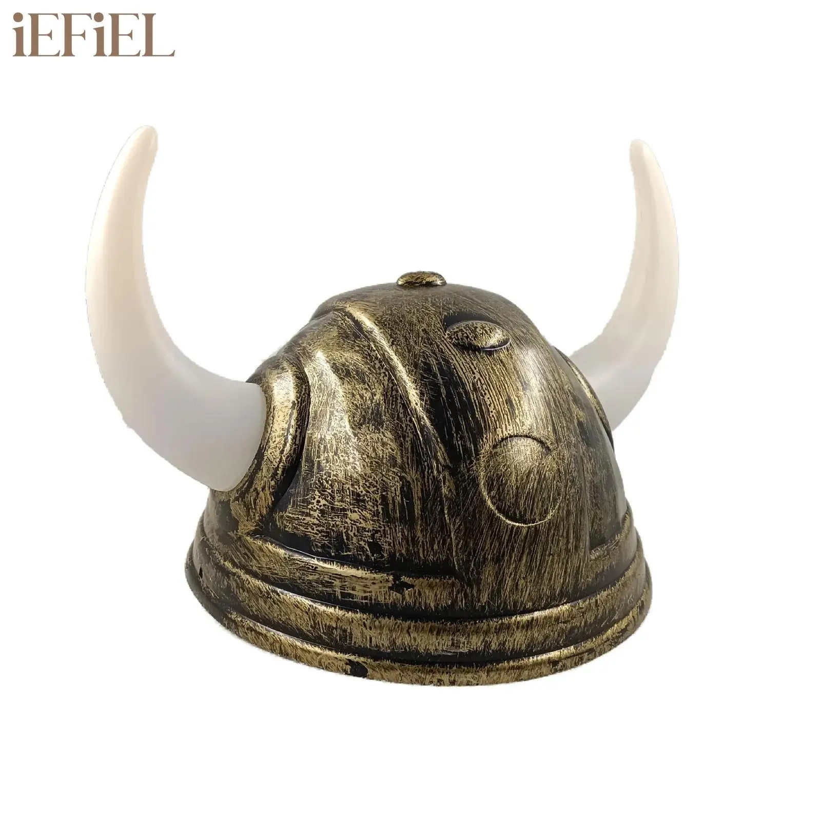 

Vintage Knight Helmet Viking Horn Hat with Braids Medieval Warrior Hat for Masquerade Halloween CosplayPerformance Costume Props