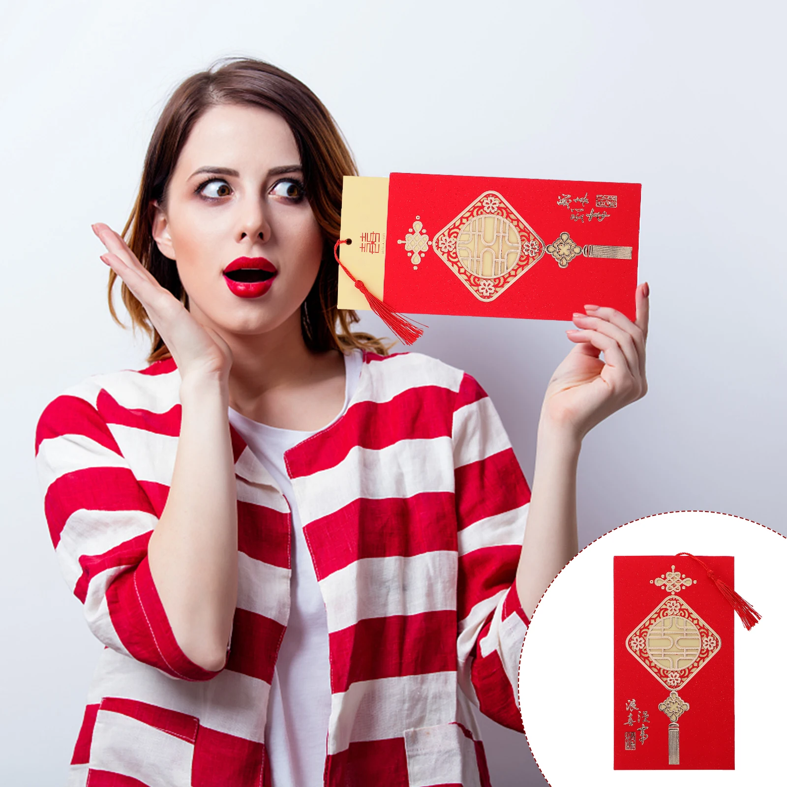 

10 Pcs Wedding Invitation Cards Beautiful Paper Favors Chinese Style Romantic Groomsmen Invitations Not Fading Firm