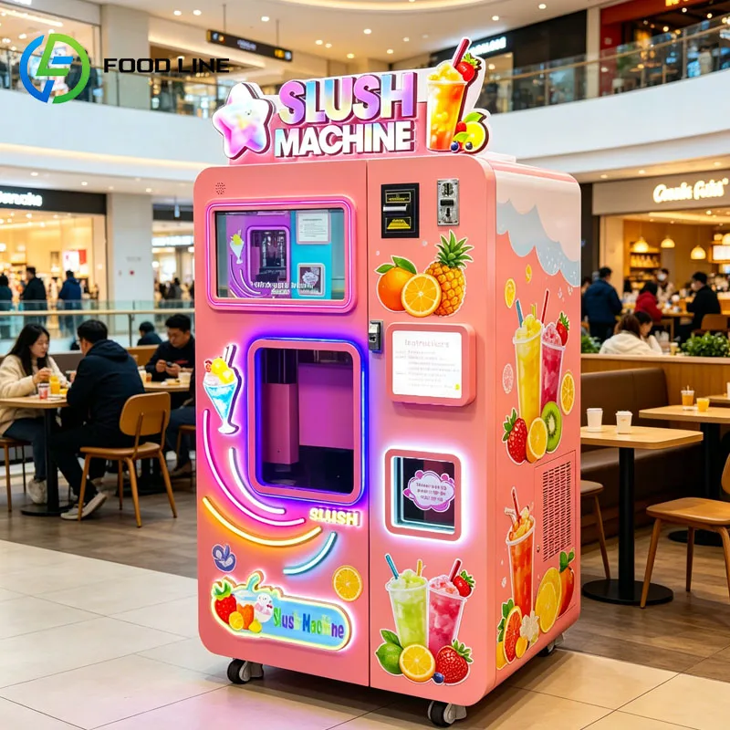 Slushy Ice Drink Vending Machine Slush Machine Frozen Beverage Dispenser Touch Screen LED for Airport Mall Customized