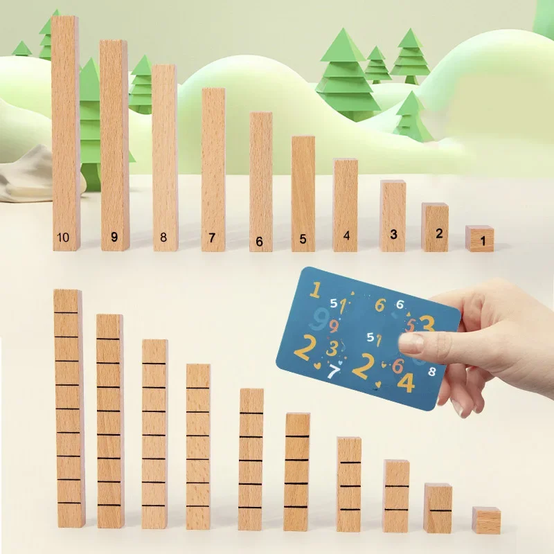 Children's Wooden Number Stick Cognitive Matching Addition Subtraction Operation Logical Thinking Training Math Toys