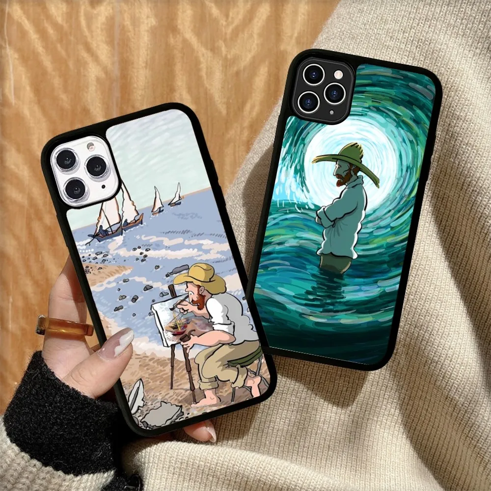 Vincent Willem Van Gogh Phone Case Silicone PC+TPU Case For iPhone 14 11 12 13 Pro Max 8 7 6 Plus X XR Hard Fundas