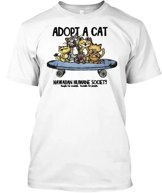 

Adopt A Cat Brodie Version Hawaiian Humane Society T-Shirt Made in USA S to 5XL