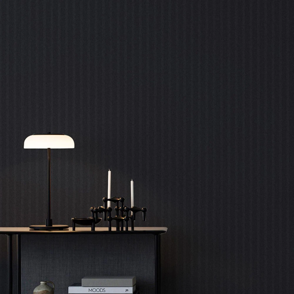 Nordic Simple Herringbone Striped Wallpaper Black Living Room Bedroom Decor Pure Color Wallcovering