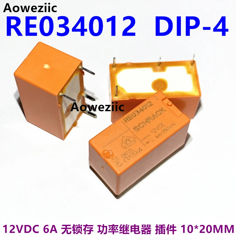 RE034012 RE034024 12V 24V Electromagnetic Relay Normally Open 4-pin 6A Universal RE030012 024