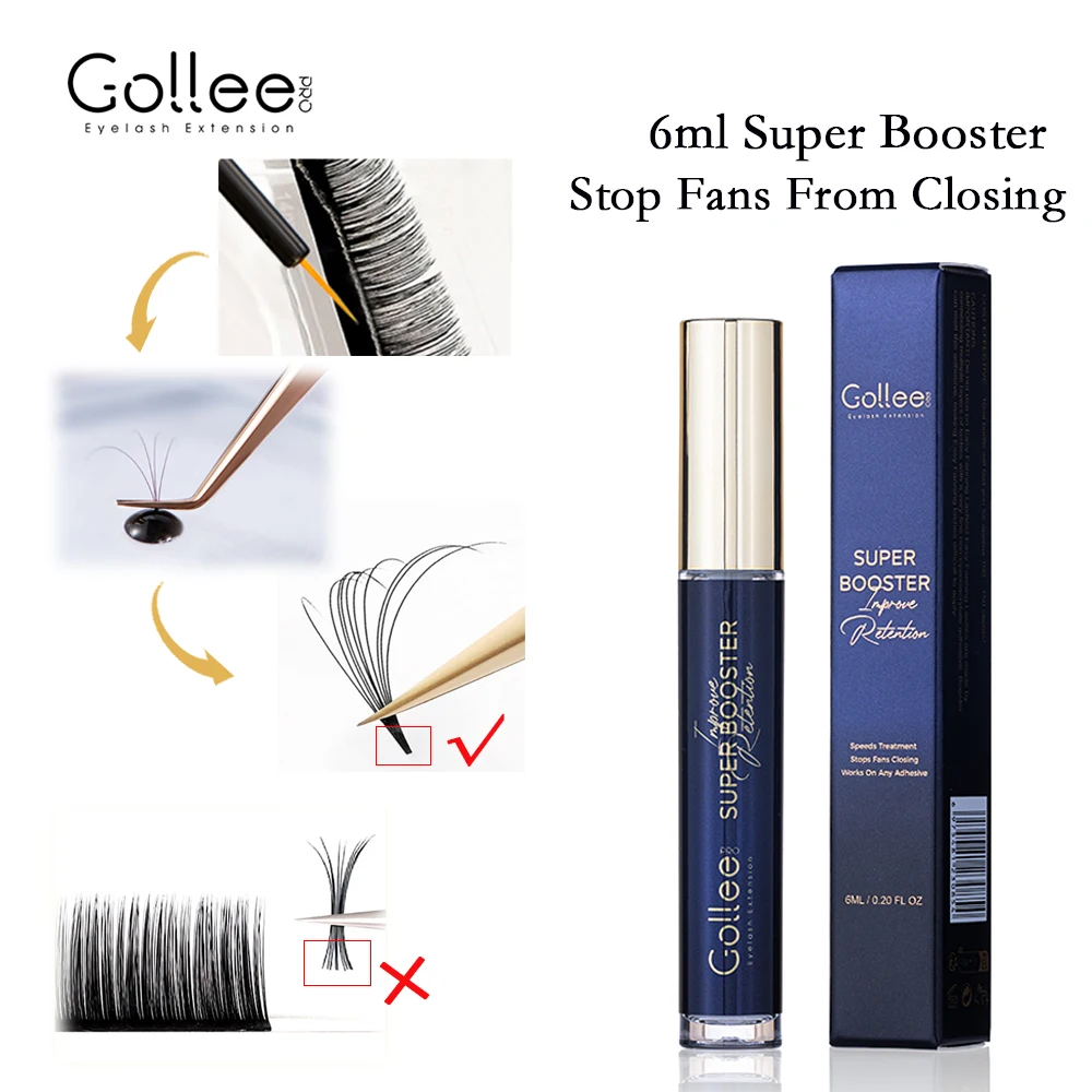 Gollee-Booster Glue Accelerator para Cílios Extensão, 6ml, Parar os fãs de fechamento, Lash Make, Bonder Glue, Ajuda Adesivo, Acelerador