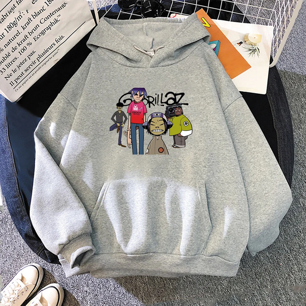 Frühling Gorillaz Lustige Gedruckt Cartoon Hoodies Sweatshirts Frauen/Männer Harajuku Koreanische Übergroßen Pullover Unisex Hoodie Streetwear