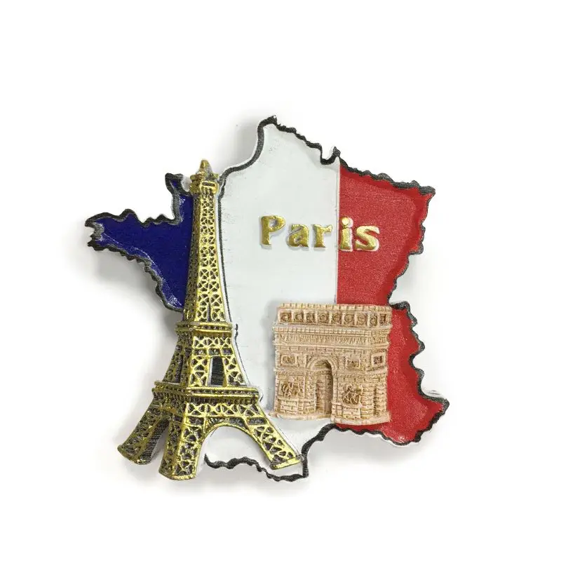 

France Paris Creative Flag Architecture Landmark Scenery Magnetic Refrigerator Sticker Cultural and Creative Tourism Commemorati