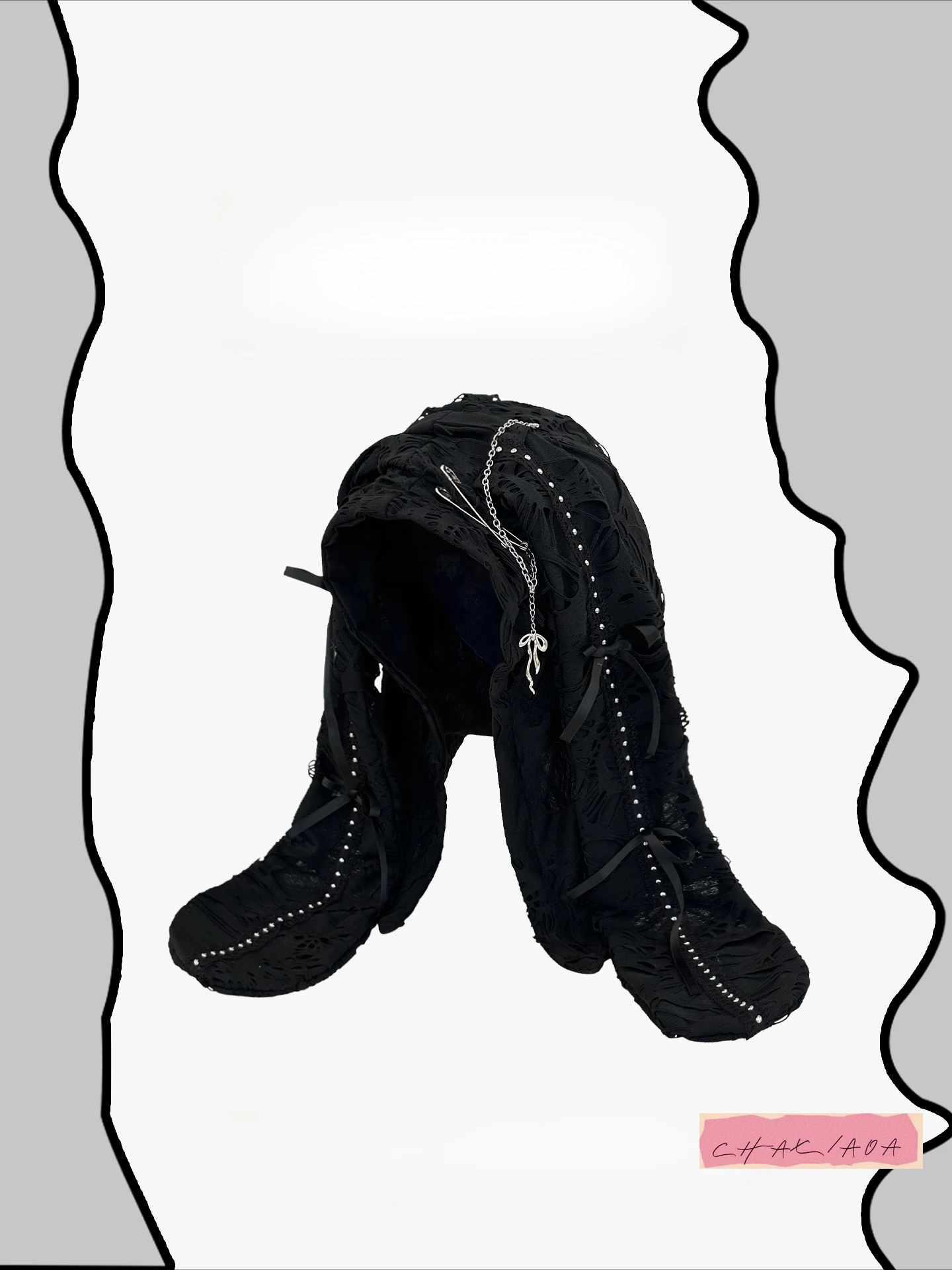 หมวกไหมพรมทรงยาวแบบพังก์ สไตล์วินเทจ ลายรูรั่ว สำหรับเด็ก ฤดูใบไม้ผลิและฤดูใบไม้ร่วง ปี 2025