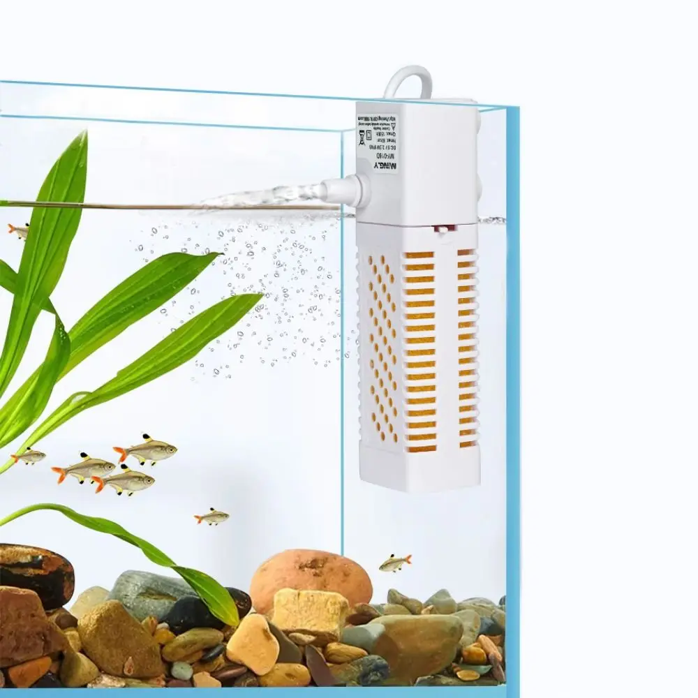 3 in 1 USB Submersible Aquarium Filter Silent with Built-in Circulating Pump Water Purifier Plastic Air Pump Wave Maker Aquarium